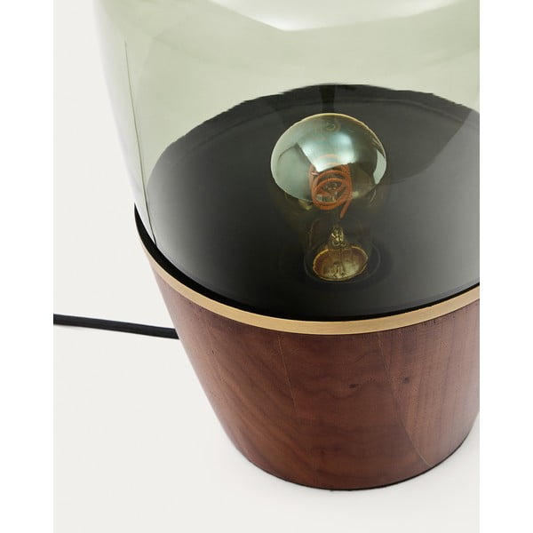 Roheline lauavalgusti klaasist varjuga (kõrgus 30 cm) Silex - Kave Home-image-4