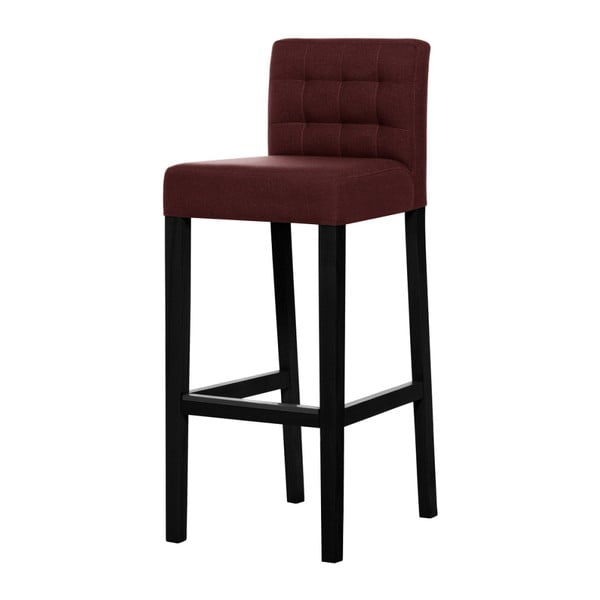 Cihlově červená barová židle s černými nohami Ted Lapidus Maison Jasmin