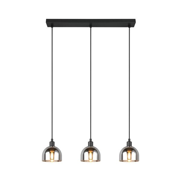 Must-hõbedane rippvalgusti klaasist varjuga Molly - Reality-image-1