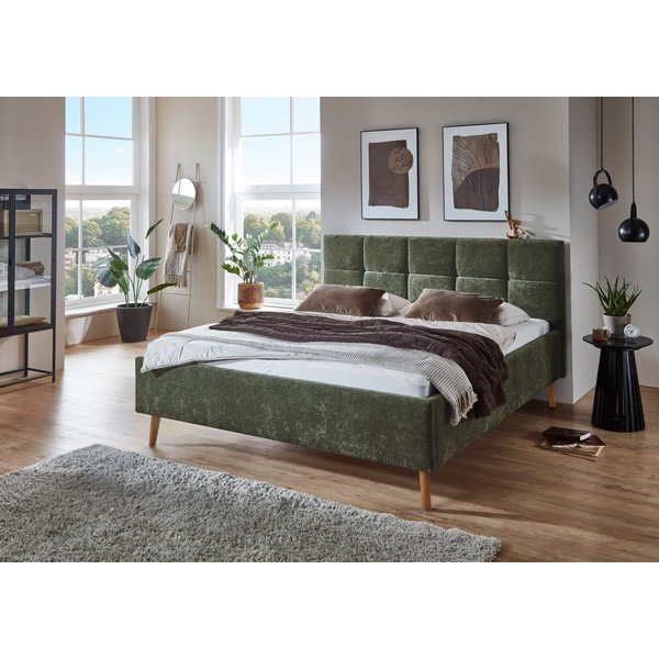 Khaki värvi polsterdatud kaheinimesevoodi panipaigaga ja liistudest raamiga 180x200 cm Nova - Meise Möbel-image-3