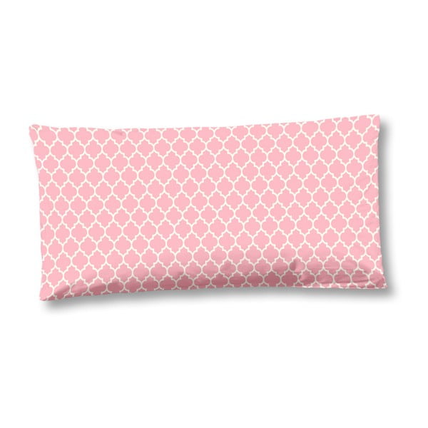 Růžový povlak na polštář z bavlněného saténu HIP Milika, 40 x 80 cm