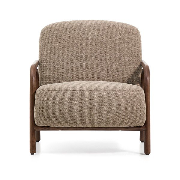 Hallikaspruun šenillist tugitool Sylo - Kave Home-image-2