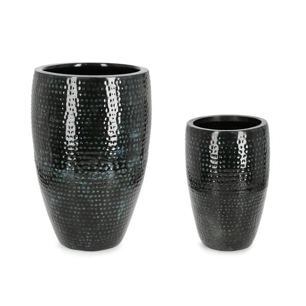 Metallist/emailitud käsitöö lillepotid komplektis 2 tk ø 45 cm Nirad - Bizzotto-image-2