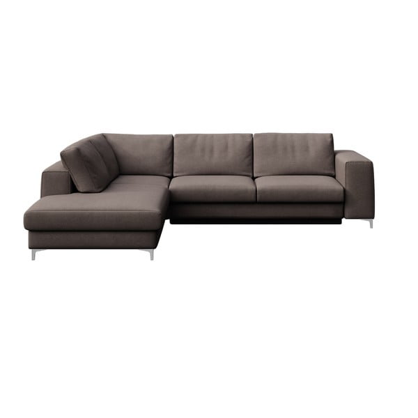 Taupe sametist panipaigaga nurgadiivanvoodi (vasak nurk/L-kujuline) Rene - Rodier