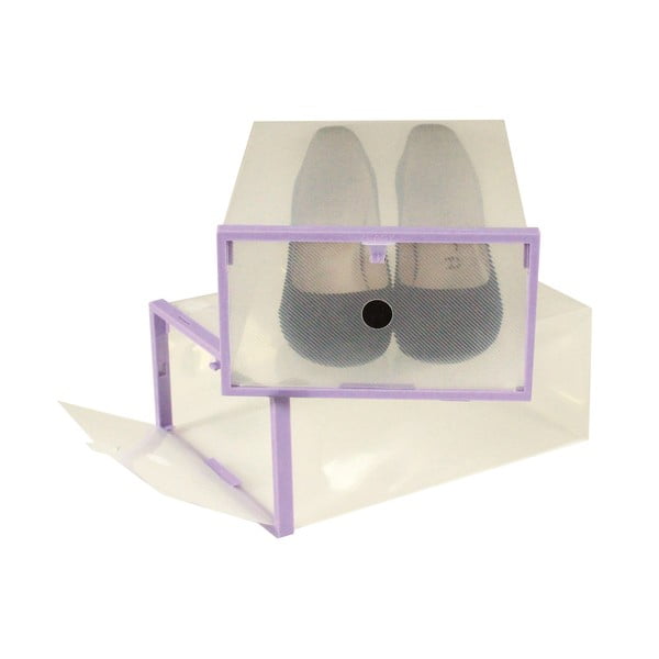 Sada 2 krabic na boty s fialovým lemem JOCCA, 28 x 20,7 cm
