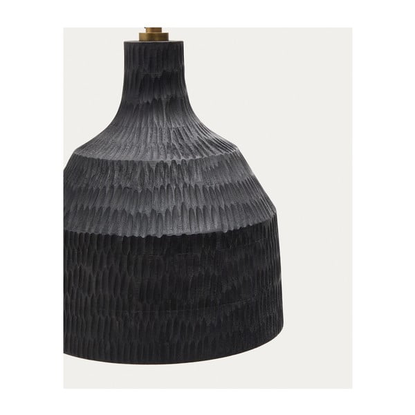 Must rippvalgusti puidust varjuga ø 21 cm Amire - Kave Home-image-4