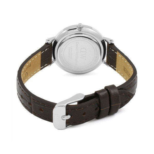 Dámské hodinky s koženým řemínkem a bílým ciferníkem s detaily stříbrné barvy Daniel Wellington Petite York, ⌀ 28 mm-image-3