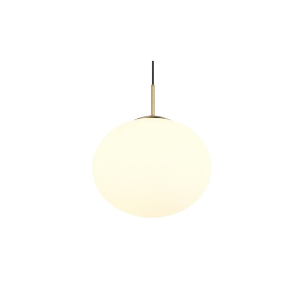 Valge-kuldne rippvalgusti klaasist varjuga ø 30 cm Fomento - Trio-image-3