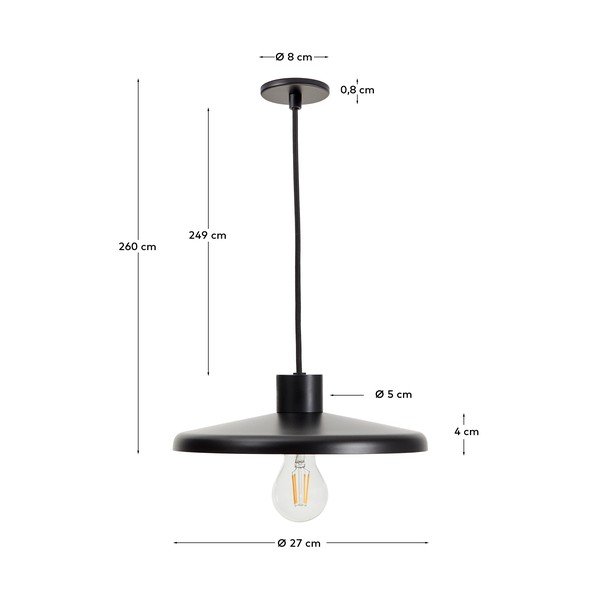 Must ripplamp metallist varjuga Nuvira - Kave Home-image-4