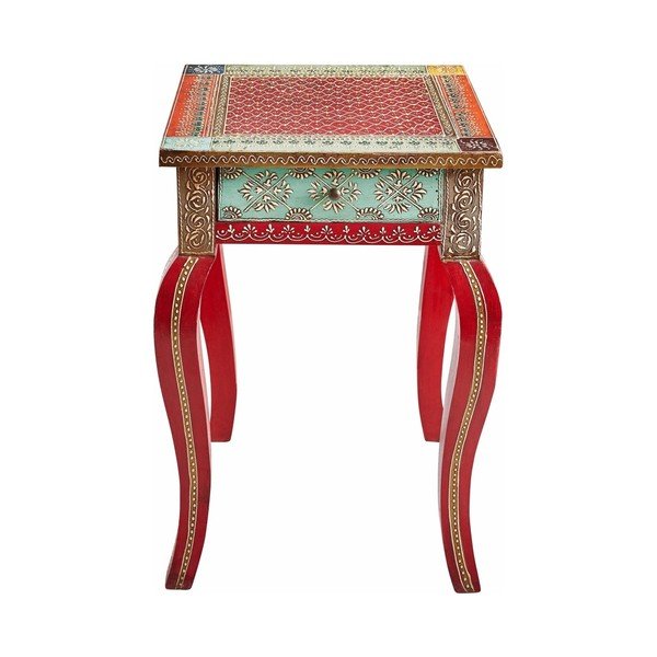 Červený odkládací stolek z mangového dřeva Støraa Vito-image-3