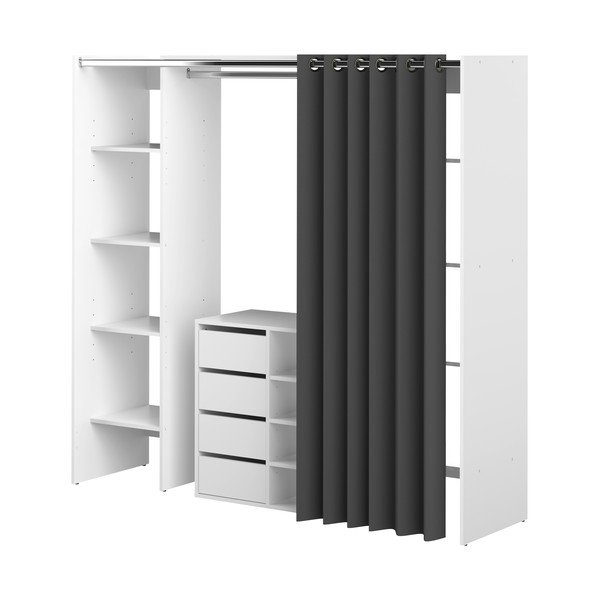 Must-valge riidekapp 185x182 cm Tom - TemaHome-image-2