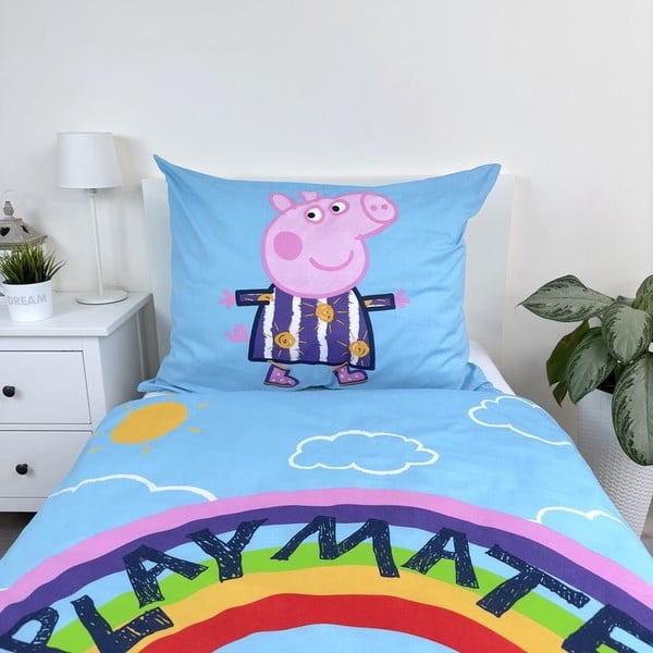 Puuvillane helendava efektiga laste voodipesu 140x200 cm Peppa Pig - Jerry Fabrics-image-4