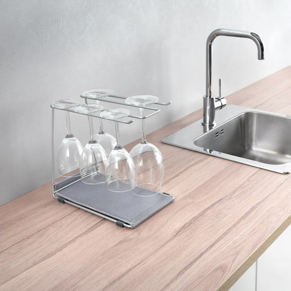 Terasest hõbedane veiniklaaside hoidja terasest Calix - Metaltex-image-4