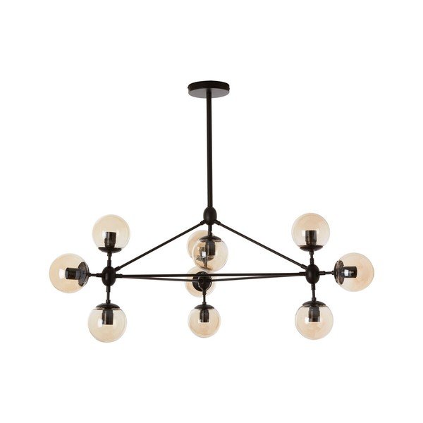 Must metallist ripplamp klaasist varjuga Abira - Premier Housewares-image-2