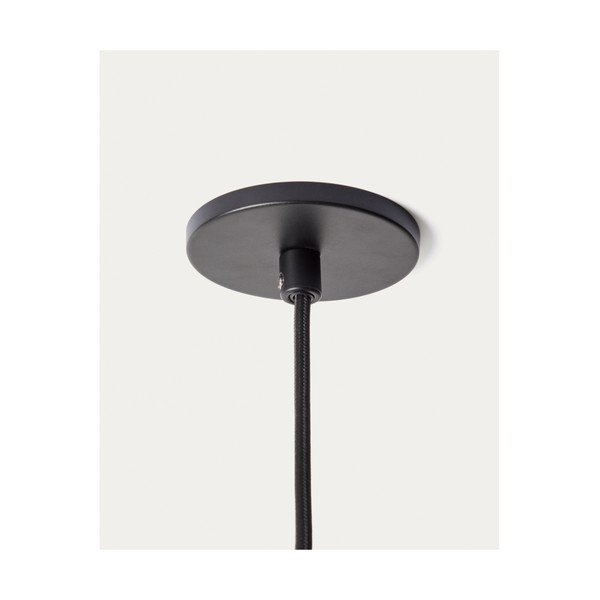 Valge/must metallist ripplamp klaasist varjuga, ø 26 cm Idela - Kave Home-image-4