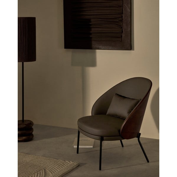 Pruun kunstnahast tugitool Eamy - Kave Home-image-1