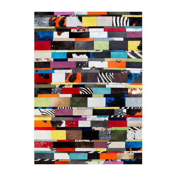 Kožený běhoun Pipsa City Multistripes, 200 x 70 cm