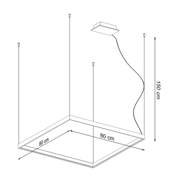 Must LED rippvalgusti 80x80 cm Aura - Sollux-image-2