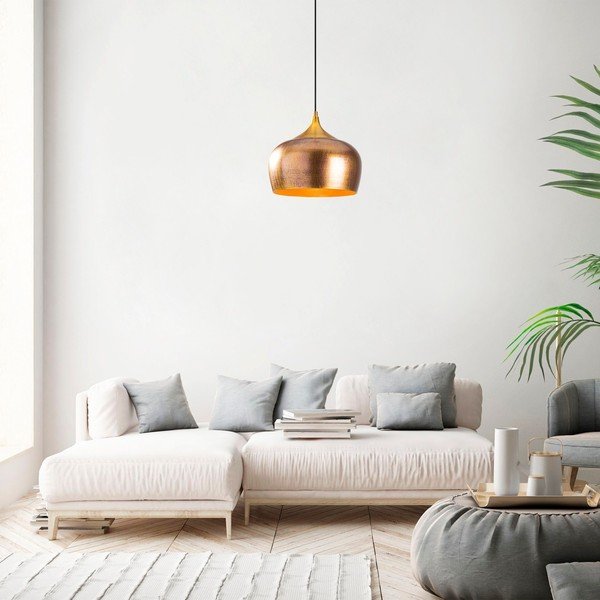 Kuldne rippvalgusti metallist varjuga ø 30 cm Berceste - Opviq lights-image-1