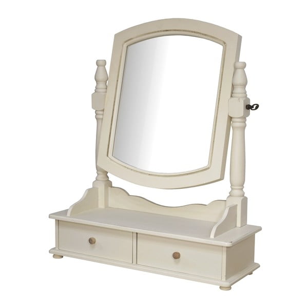 Krémové stolní zrcadlo z topolového dřeva Livin Hill Rimini