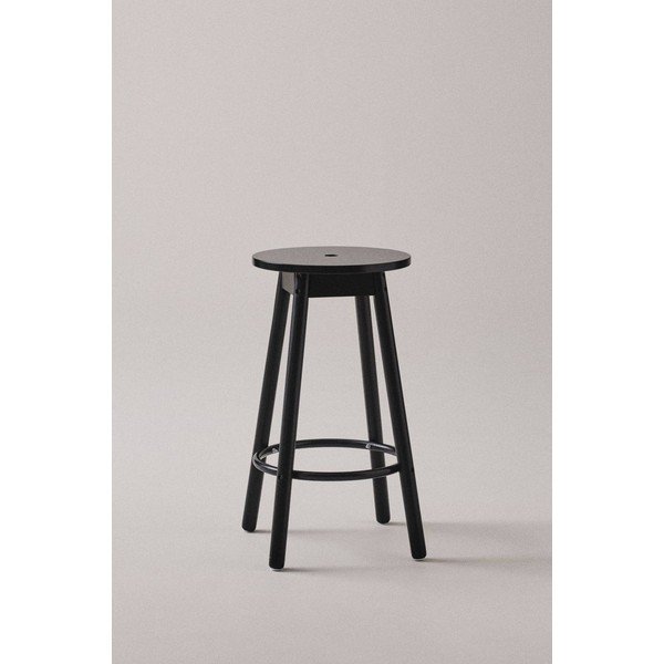 Mustast männipuidust baaritool (istme kõrgus 65 cm) Kinna - Jotex-image-1