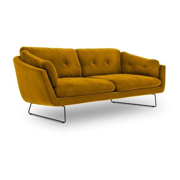 Žlutá pohovka se sametovým potahem Windsor & Co Sofas Gravity-image-2