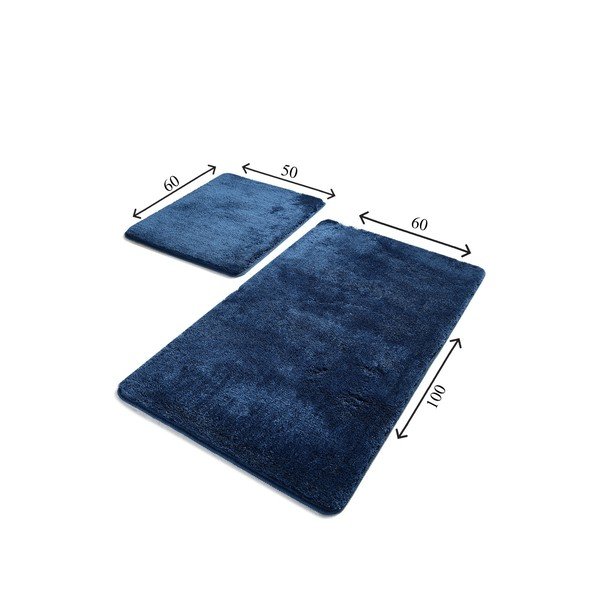 Tume-sinised vannitoamattid, 2-osaline komplekt, 60x100 cm – Foutastic-image-2