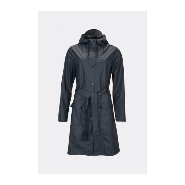 Tmavě modrý dámský plášť s vysokou voděodolností Rains Curve Jacket, velikost XS / S