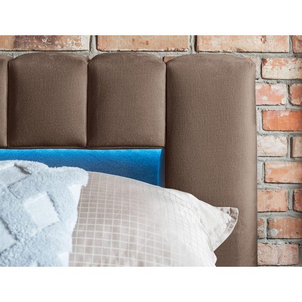 Helepruun polsterdatud kaheinimesevoodi koos panipaiga ja voodipõhjaga 180x200 cm Lamica - ELTAP-image-3