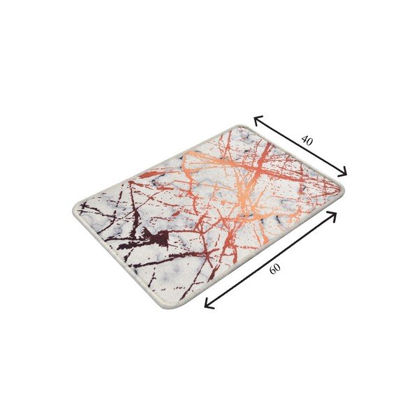 Valge ja oranž vannitoamatt marmormotiiviga Chilai Marble, 60 x 40 cm - Foutastic-image-2