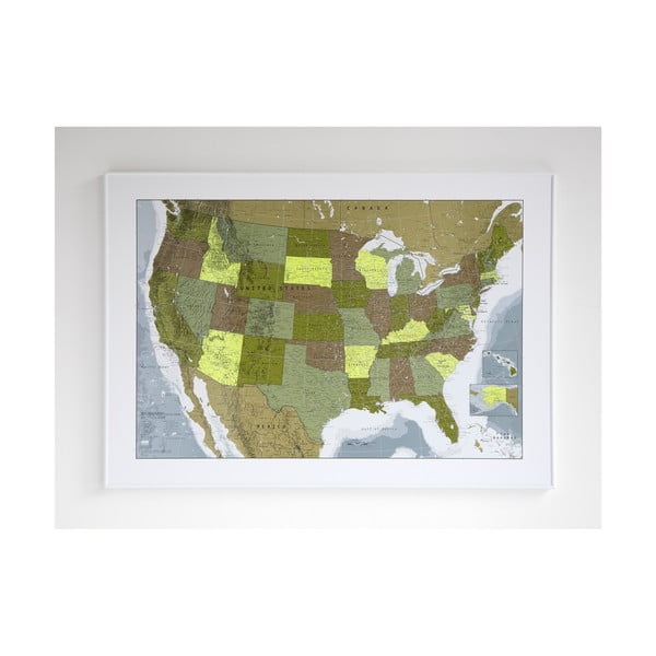 Mapa USA v průhledném pouzdru The Future Mapping Company USA, 100 x 70 cm