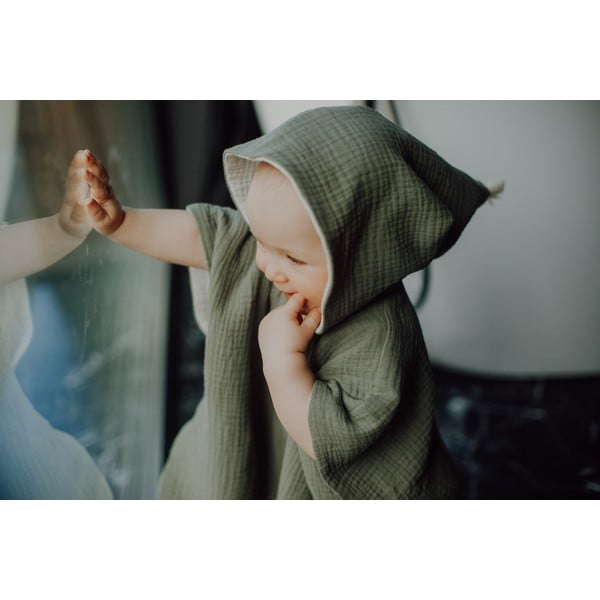 Khakivärvi musliinist beebipontšo 3-8 aastat Muslin – Malomi Kids-image-1