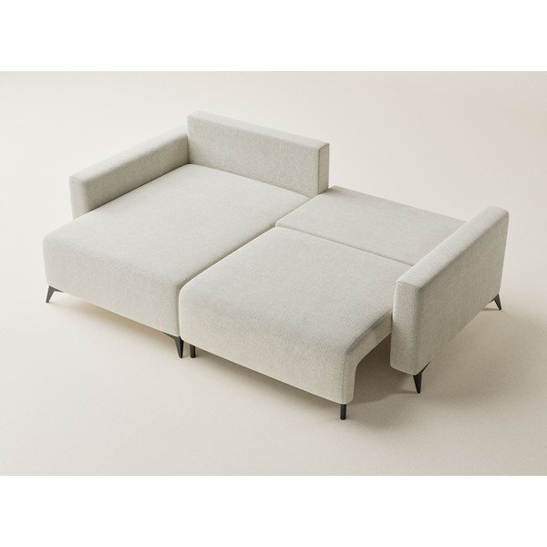 Kreemjas šenilldiivanvoodi/panipaigaga nurgadiivan (vasak nurk/diivanvoodiga) Leon - Maison de Rêve-image-3