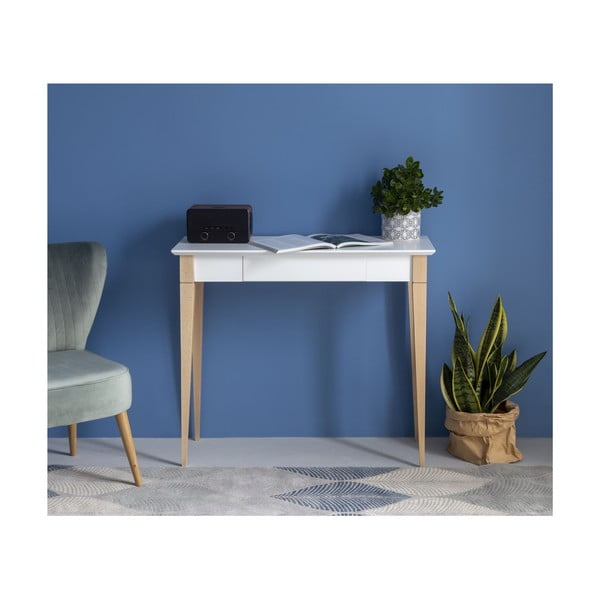 Valge töölaud, pikkus 85 cm Mimo - Ragaba-image-1