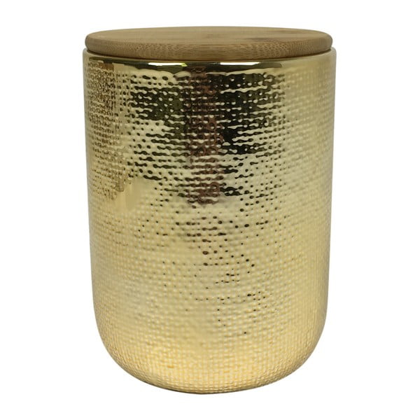 Dóza ve zlaté barvě s bambusovým víkem HouseVitamin® Jar, výška 12 cm