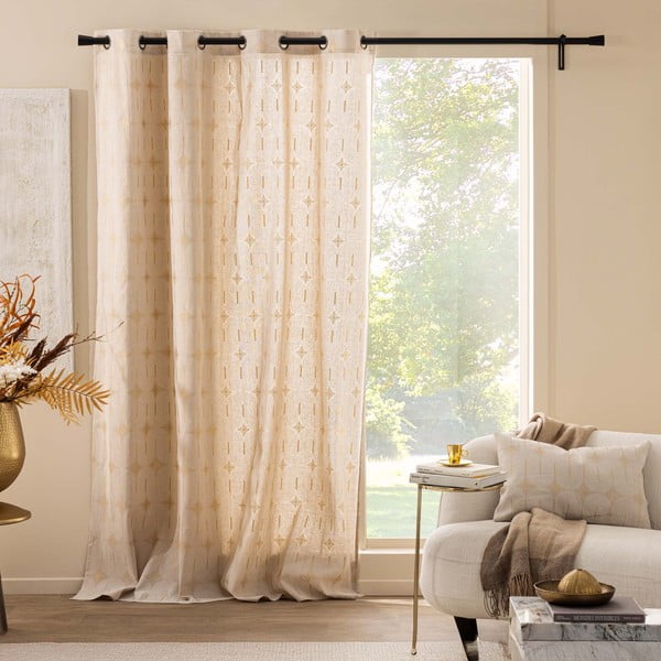 Beež kardin 140x240 cm Ondine - douceur d'intérieur-image-1