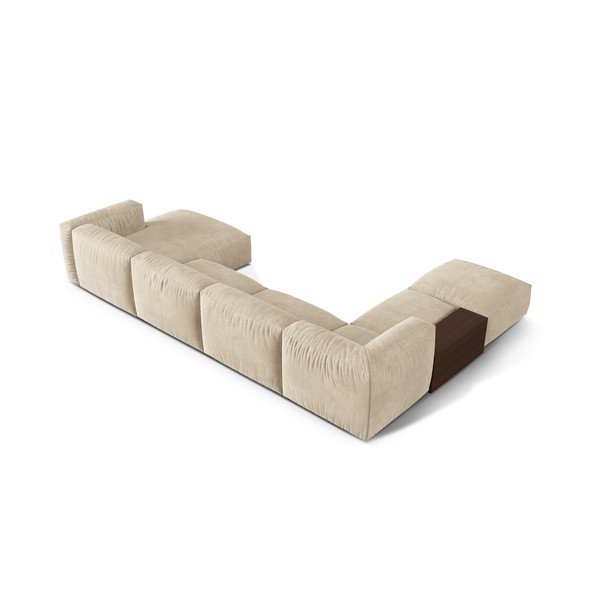 Beež-kreem bukleekangast modulaarne nurgadiivan (vasak nurk/"U") Martina - Micadoni Home-image-3