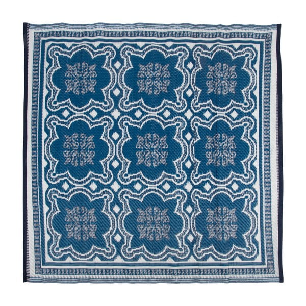 Oboustranný venkovní koberec Esschert Design Blue Wish, 152 x 152 cm