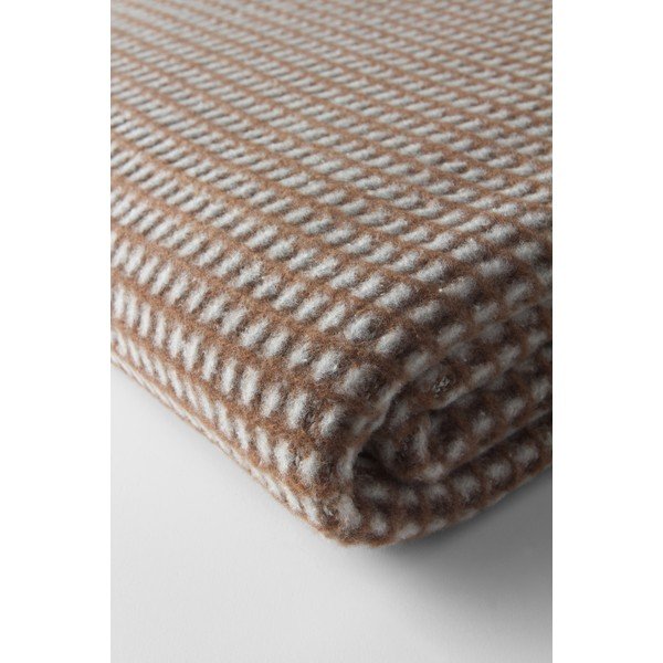 Pruun pleed puuvilla seguga 140x180 cm Uniwaffle – Euromant-image-3