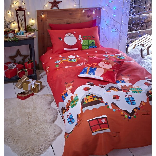 Punane voodipesu Rudolf, 135 x 200 cm Santa's Christmas - Catherine Lansfield