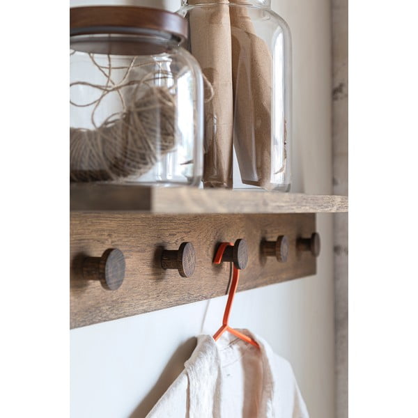 Pruun tammepuidust riiuliga seinanagi 90 cm Showcase - Mette Ditmer Denmark-image-3