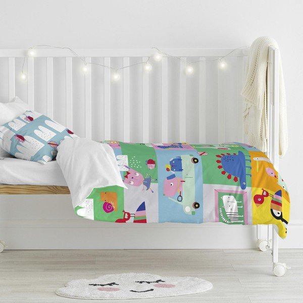 Laste puuvillane voodipesu Patchwork, 100 x 120 cm Patchwork Animal - Moshi Moshi-image-1