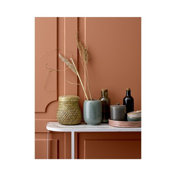 Zelená skleněná lahev s korkovým víkem Bloomingville-image-2