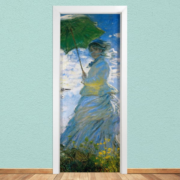 Samolepka na dveře LineArtistica Donna Con Parasole, 80 x 215 cm