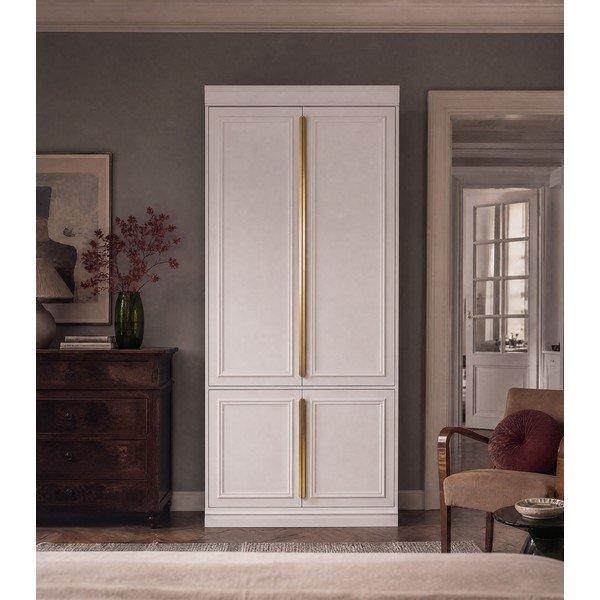 Helehall männipuidust hingedega ustega riidekapp 110x215 cm Organize - WOOOD-image-3