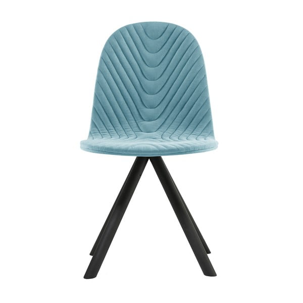 Světle modrá židle s černými nohami Iker Mannequin Wave