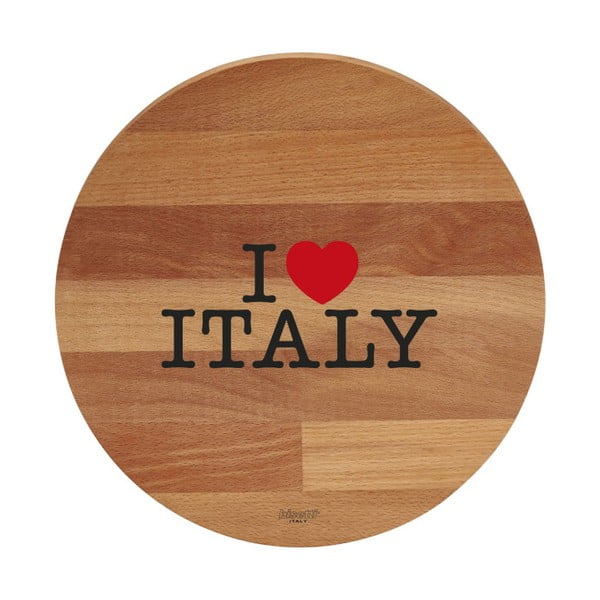 Prkénko z bukového dřeva Bisetti I Love Italy, ø 30 cm