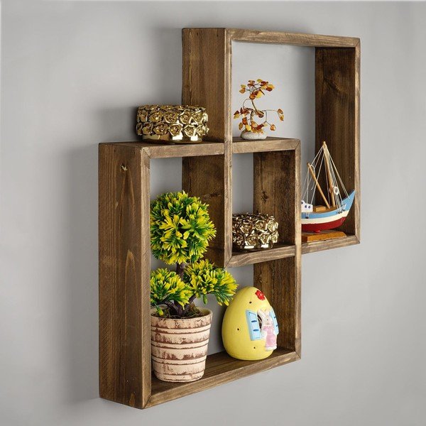 Dřevěná police Squarre-image-3