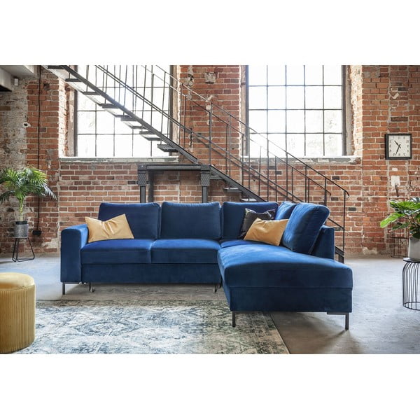 Tumesinine sametist nurgadiivan (paremas nurgas) Lofty Lilly - Miuform-image-4