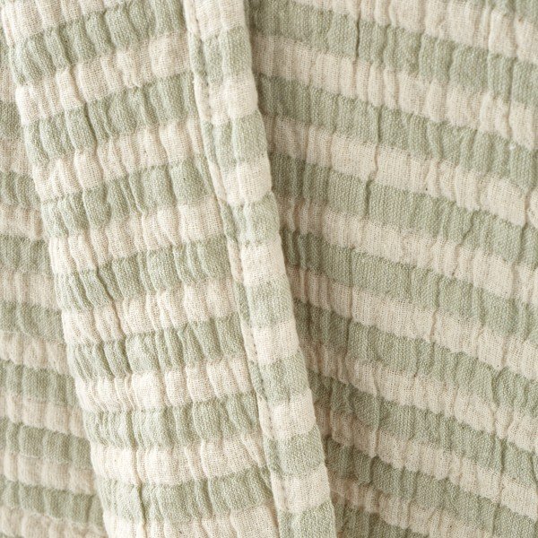 Roheline puuvillane tekk 150x200 cm Cotton Muslin Stripe - Bianca-image-3